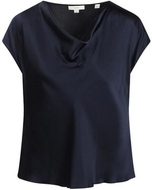 Vince Blouse With Draped Neckline - Blue