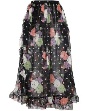 Etro Chic Silk Skirt With Ruffled Bow Closure - Black