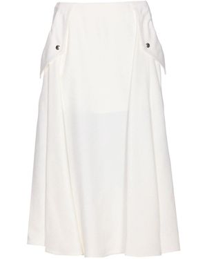 Bottega Veneta Viscose Pleated Skirt - White