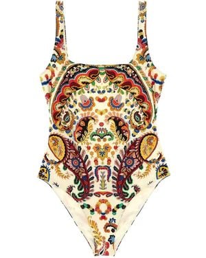 Etro Floral One-Piece Swimsuit - White