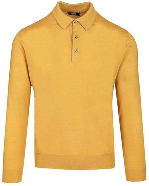 Fedeli Long-Sleeved Polo Shirt - Yellow