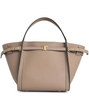 Tod's Shopping Tim Small Leather Bag - Metallic