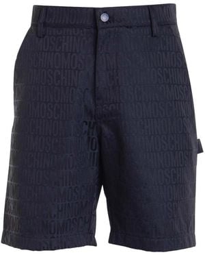 Moschino Oversize Zip Button Shorts - Blue