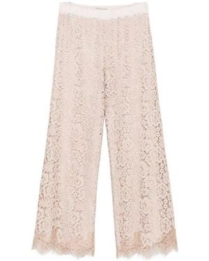 D. EXTERIOR Blush Lace Palazzo Pants - White