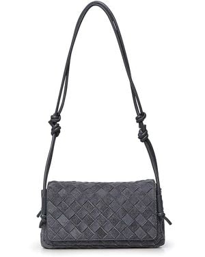 Bottega Veneta Notturno Suede Clutch - White