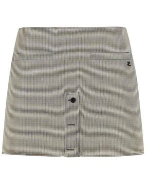 Courreges Wool Blend Miniskirt - Grey
