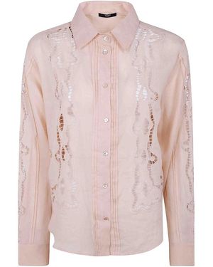 Seventy Ramie Embroidered Shirt - Pink