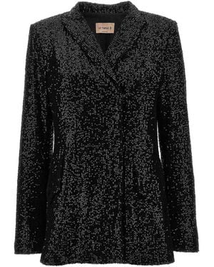 Le twins Como Double-Breasted Blazer - Black