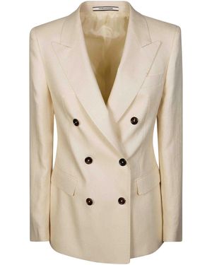 Tagliatore Chambray Linen Jacket - Natural