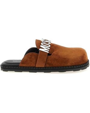 Moschino Suede Sabots - Brown
