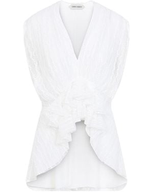 Alberta Ferretti Tulle Top - White