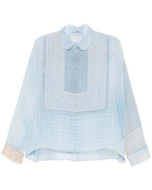 Ermanno Scervino Semi-Sheer Shirt - Blue