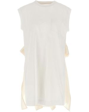 Sacai Pleated T-Shirt - White