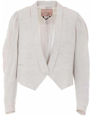 Twinset Inen Lurex Jacket - White