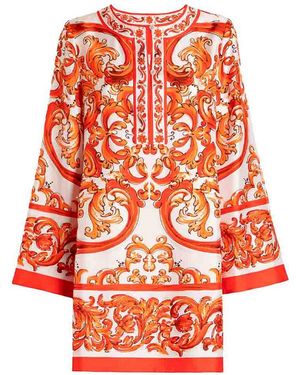 Dolce & Gabbana Maiolica-Print Dress - Red
