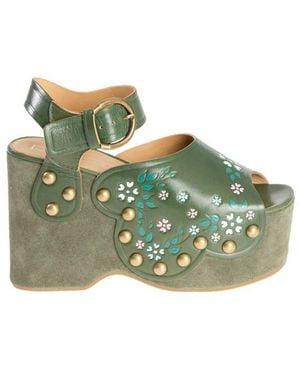 Marc Jacobs Leather Sandals - Green