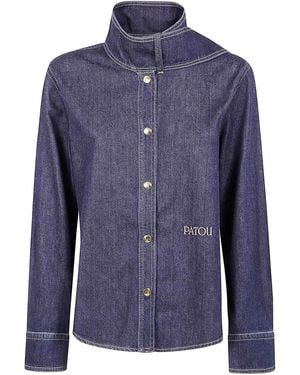 Patou Ascot Collar Blouse - Blue