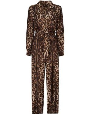 Dolce & Gabbana Silk Twill Pajama Suit - Brown