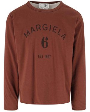 MM6 by Maison Margiela Reversible Logo T-Shirt - Brown