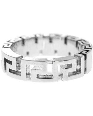 Versace Tone Greca Motif Ring - White
