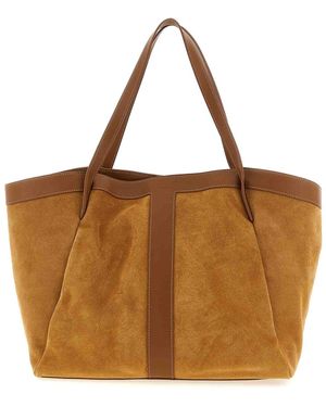 Twinset Suede Shopping Bag - Brown