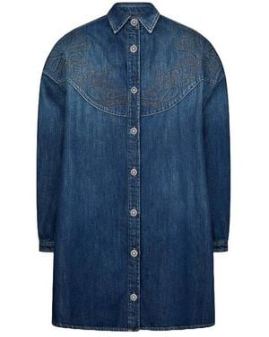 Dondup Fixed Denim Over Dress - Blue