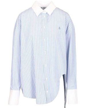 The Attico Striped Cotton Shirt - Blue