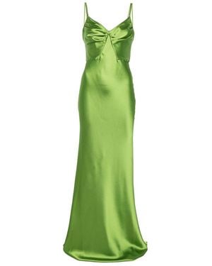 Elisabetta Franchi Long Satin Dress - Green