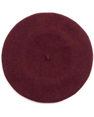 Maison Margiela Four Stitch-Logo Virgin Wool Beret - Red