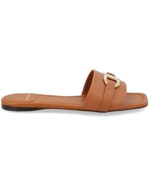 Ferragamo Slide Gancini - Brown