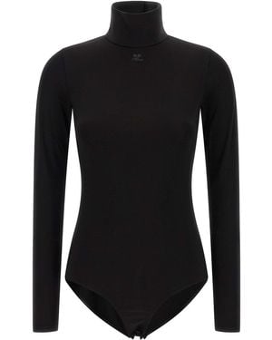 Courreges Jersey Mockneck Bodysuit - Black