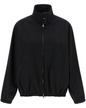 Courreges 'Buckle Zipped Bomber' Jacket - Black