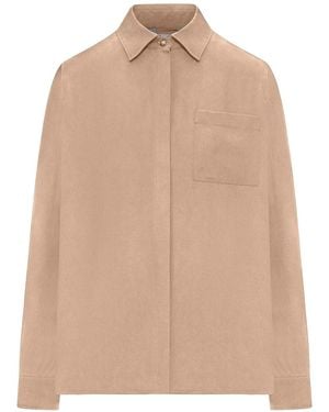Max Mara Siaese Silk Canvas Shirt - Natural