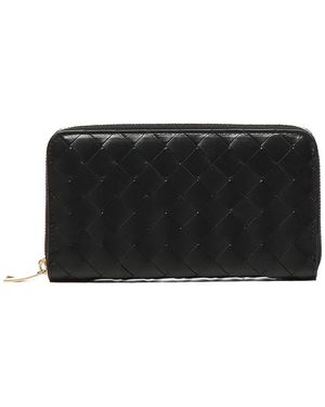 Bottega Veneta Intrecciato Zip Around Wallet - Black