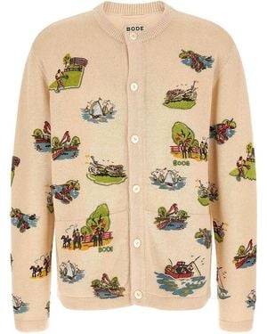 Bode Beaded Camp Cardigan - Natural