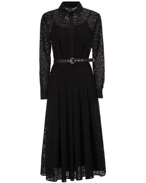 Max Mara Alenon Lace Midi Shirt Dress - Black