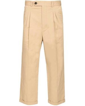 Drole de Monsieur Cropped Plis Trousers - Natural