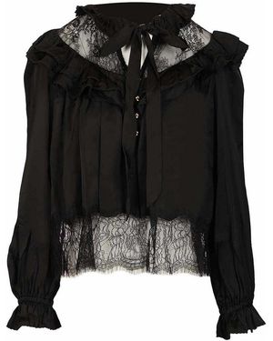 Self-Portrait Lace Blouse - Black