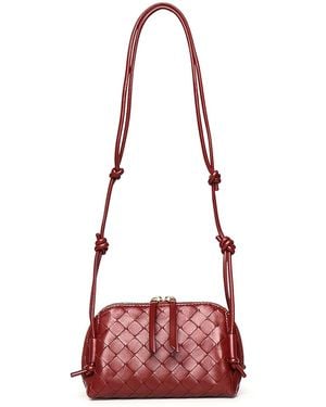 Bottega Veneta Concert Nappa Clutch - Red