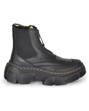 Dr. Martens Ankle Boots Made Of Hammered Leather - Black