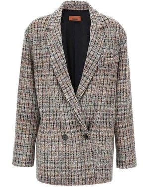 Missoni Boucl Double-Breasted Blazer - Grey