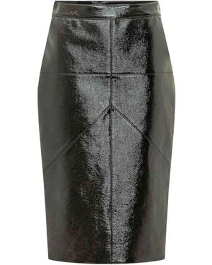 Lanvin Dark Glossy Pencil Skirt - Grey
