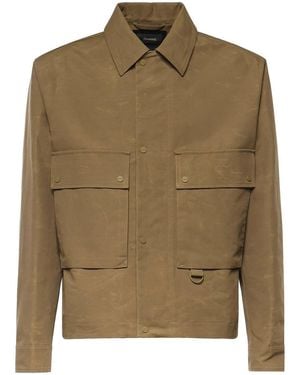 Laminar Cotton Blend Shacket - Green