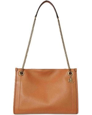 Ralph Lauren Brdly Md Shp-Tote-Medium-Luxe Pebble Lthr - Brown
