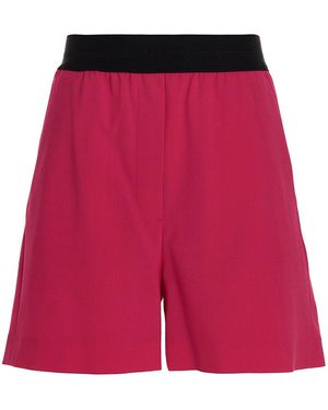 MSGM Logo Wool Bermuda Shorts - Red
