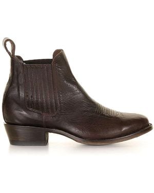 Mexicana Cowboy Style Round Toe Ankle Boot - Brown