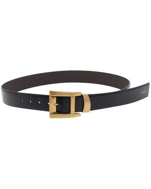 Versace Leather Belt 4 Cm - Black