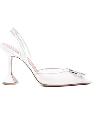 AMINA MUADDI Begum Mesh Sling 95 Mesh Pumps - White
