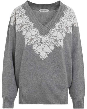 Alberta Ferretti V Neck Sweater - Gray
