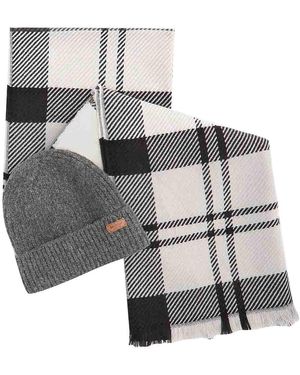 Barbour Pendle Beanie&Ampblair Scarf Set - Gray